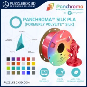 Polymaker Panchroma Silk PLA 3D Printing Filament Shiny Glossy and Smooth Appearance